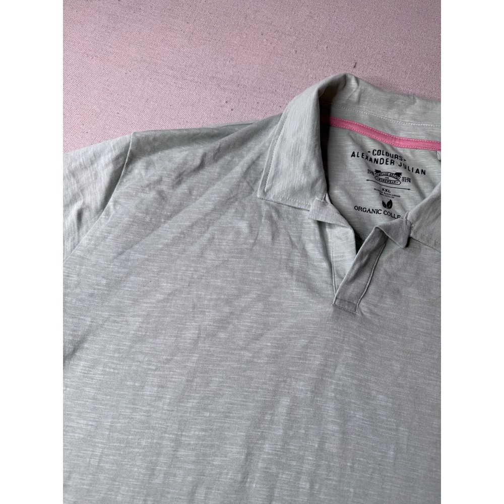 Colours by Alexander Julian Organic Cotton Slub Knit Polo Shirt Green Men's XXL